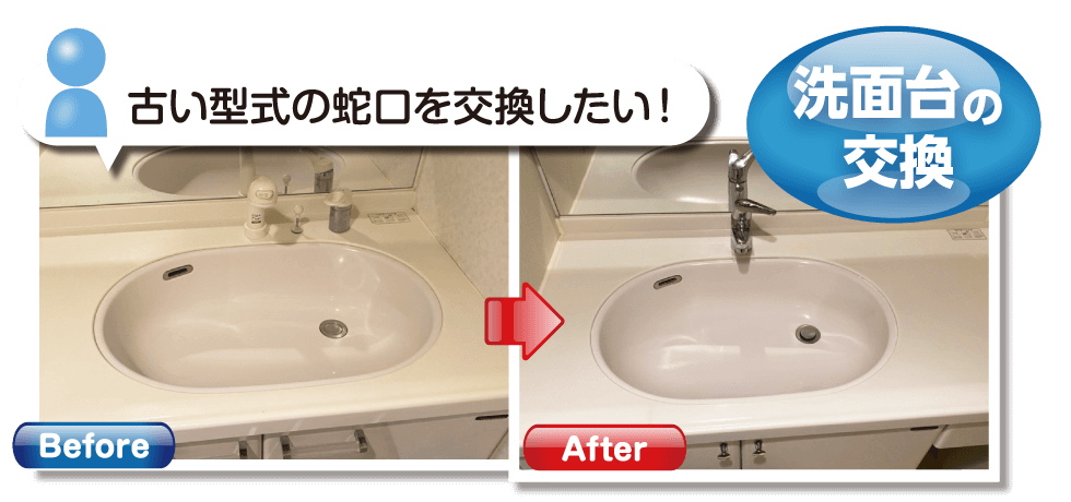 洗面台の交換